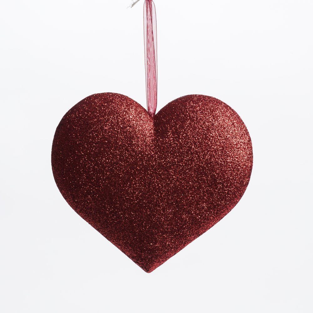 Coeur rouge glitter à suspendre L 21 x P 4 x H 18.5 cm Coeur rouge glitter à suspendre L 21 x P 4 x H 18.5 cm
