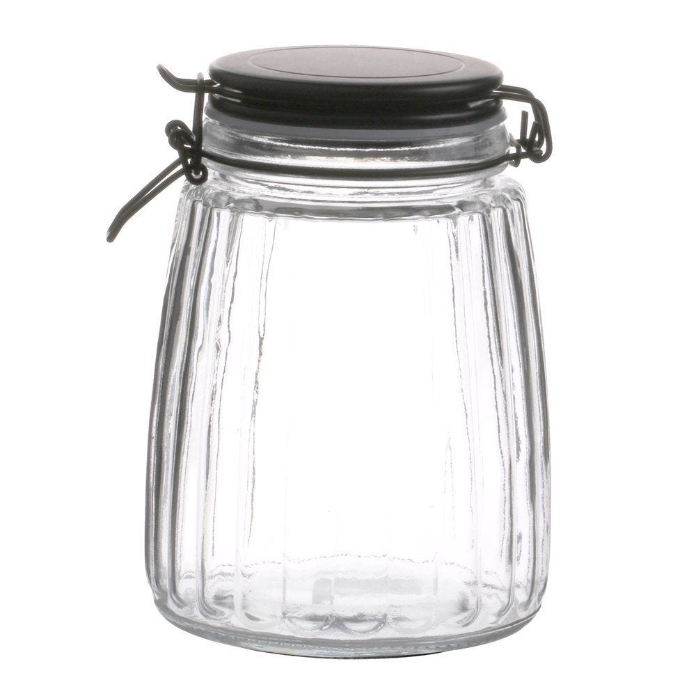Bocal hermetique avec couvercle noir mat 1,5L Bocal hermetique avec couvercle noir mat 1,5L