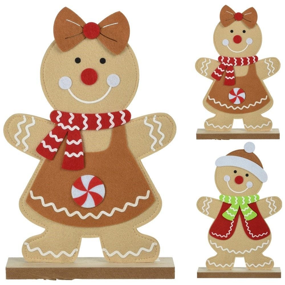 Bonhomme Pain D épice Dessin Couleur Bonhomme pain d'épice bois et feutrine H33cm 2 finitions possibles - RETIF