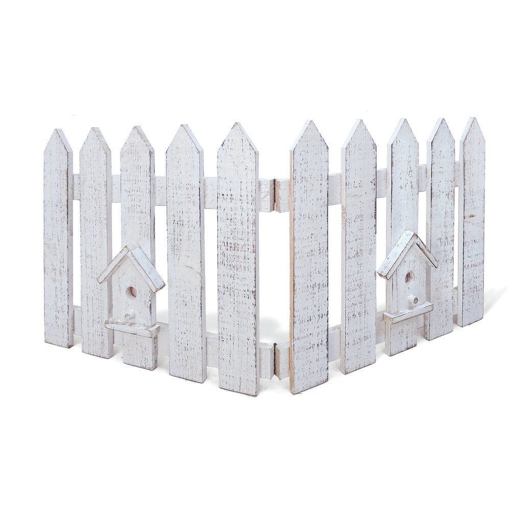 Barrière en bois blanc enneigée 70x30cm Barrière en bois blanc enneigée 70x30cm