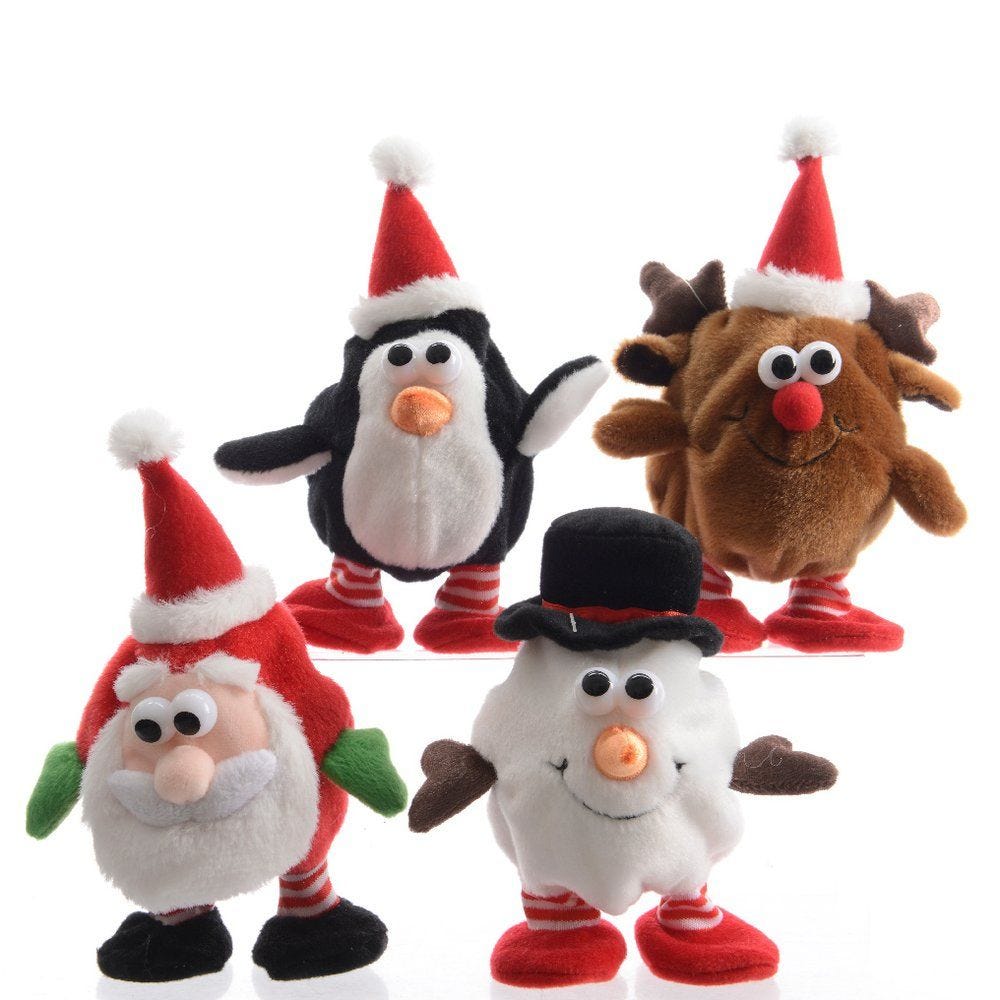 Automate de Noël H.13cm - répète ce que l'on dit et bouge - 4 modèles possibles Automate de Noël H.13cm - répète ce que l'on dit et bouge - 4 modèles possibles