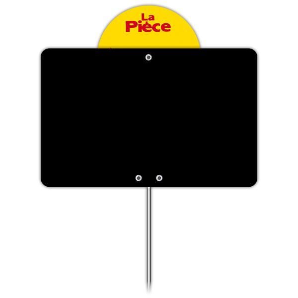 Ardoise vierge avec disque et pique inox 12 x 8 cm par 10 Ardoise vierge avec disque et pique inox 12 x 8 cm par 10