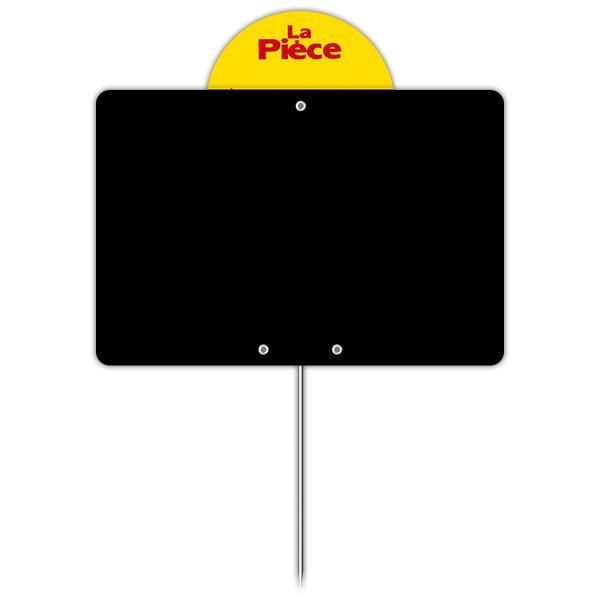 Ardoise vierge avec disque et pique inox 10 x 15 cm par 10 Ardoise vierge avec disque et pique inox 10 x 15 cm par 10