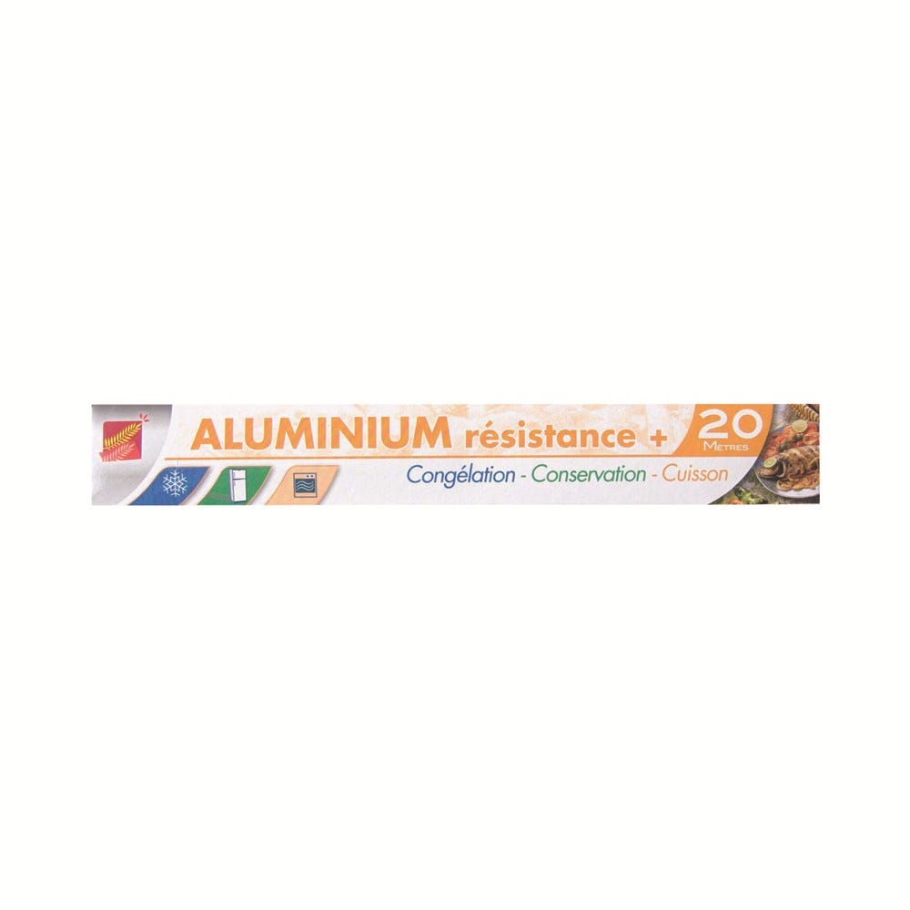Aluminium ménager haute résistance en rouleau 20 x 0,29 m - par 24 pièces Aluminium ménager haute résistance en rouleau 20 x 0,29 m - par 24 pièces
