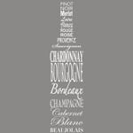 Vitrophanie caviste bouteille en noms de vins - 23,5 x 98 cm
