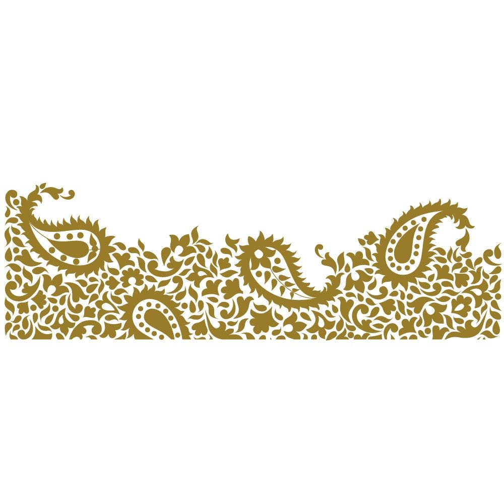 Sticker frise motif cachemire or bronze - 25 x 80 cm