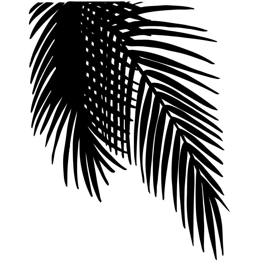 Sticker feuilles de palmier noires gauche - 55 x 70 cm
