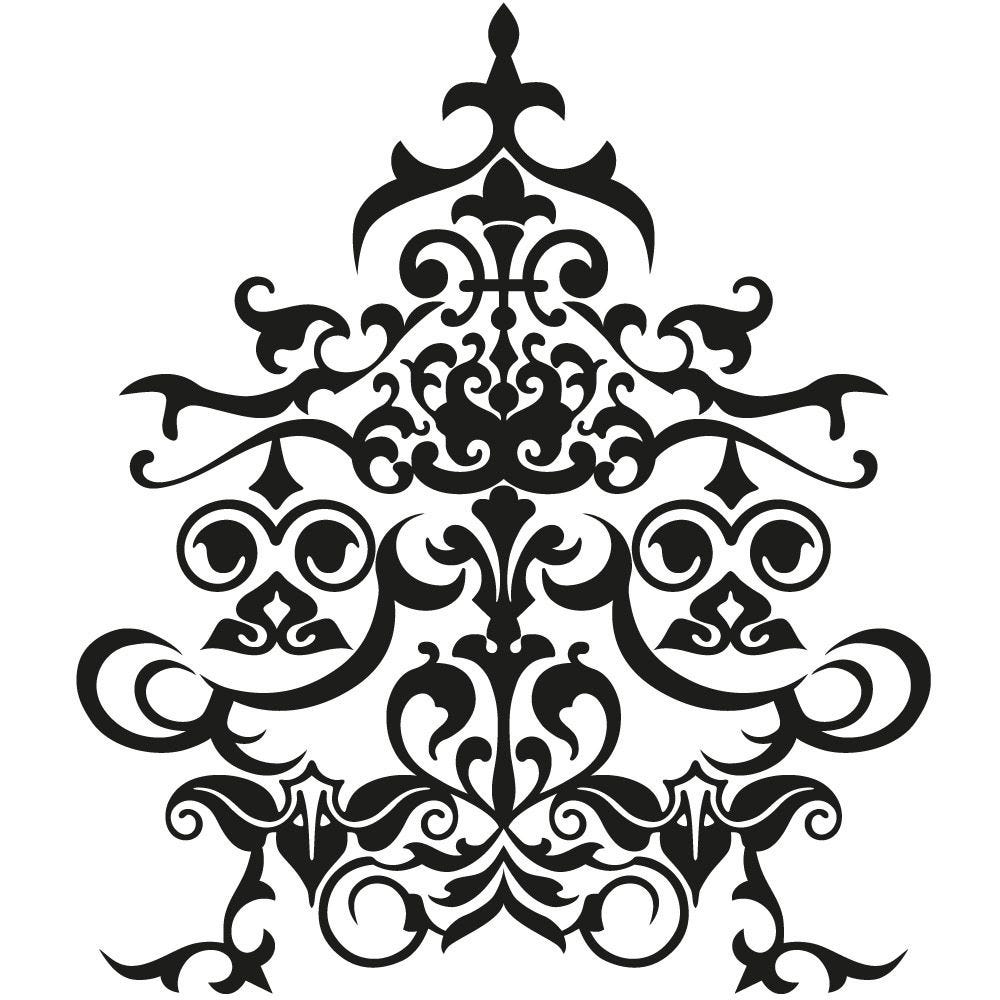 Sticker motif baroque noir - 43 x 50 cm