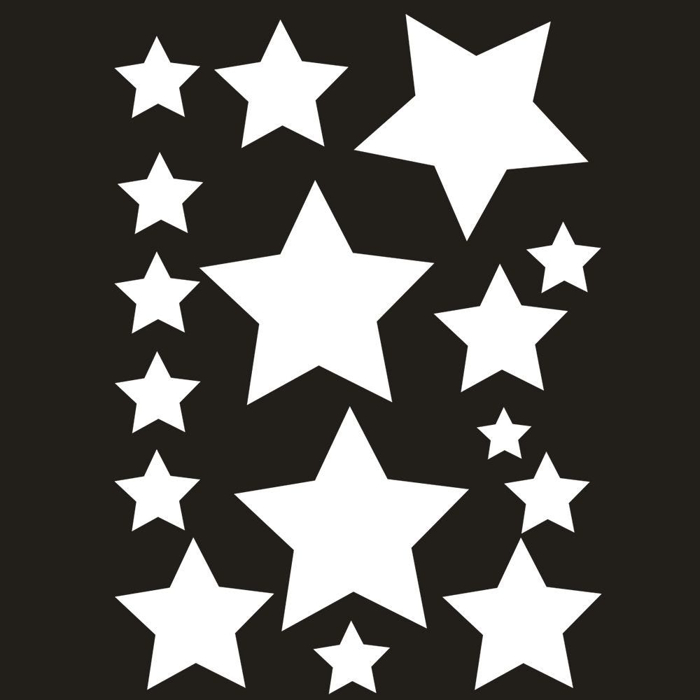 Vitrophanie étoiles blanches pré-découpées - 50 x 70 cm