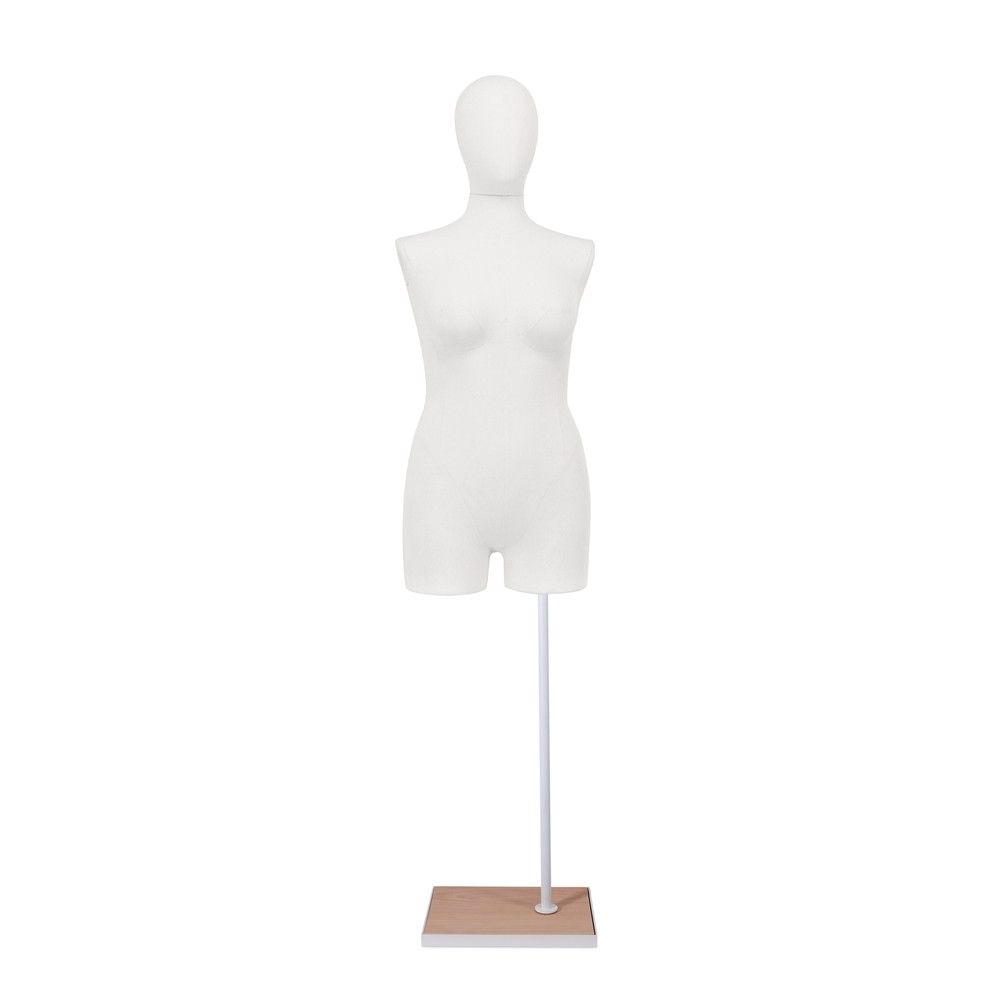 Buste femme couture avec jambes, tissu blanc,socle, set 604
