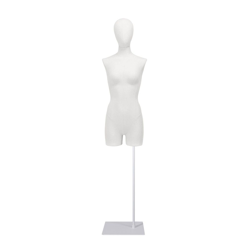 Buste femme couture avec jambes, tissu blanc,socle, set 905