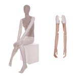 Mannequin femme abstrait assise torse tissu jambes - 2 paires de bras différents