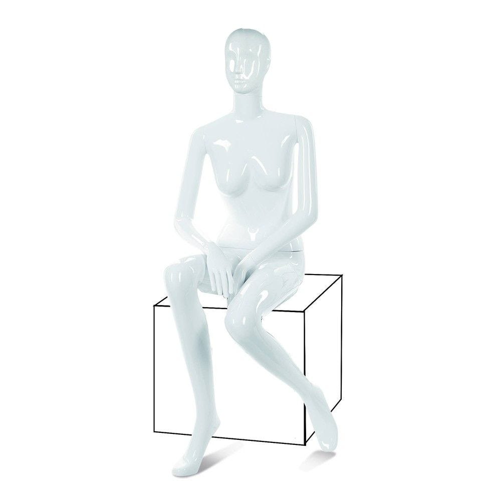 Mannequin femme tête abstraite Cosmo blanc laqué - Modèle 26