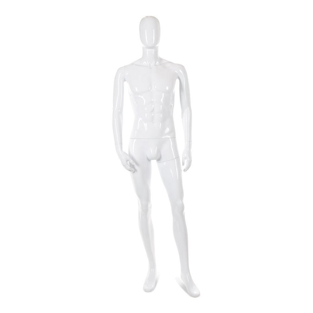 Mannequin homme tête abstraite ABS blanc laqué - Modèle 45