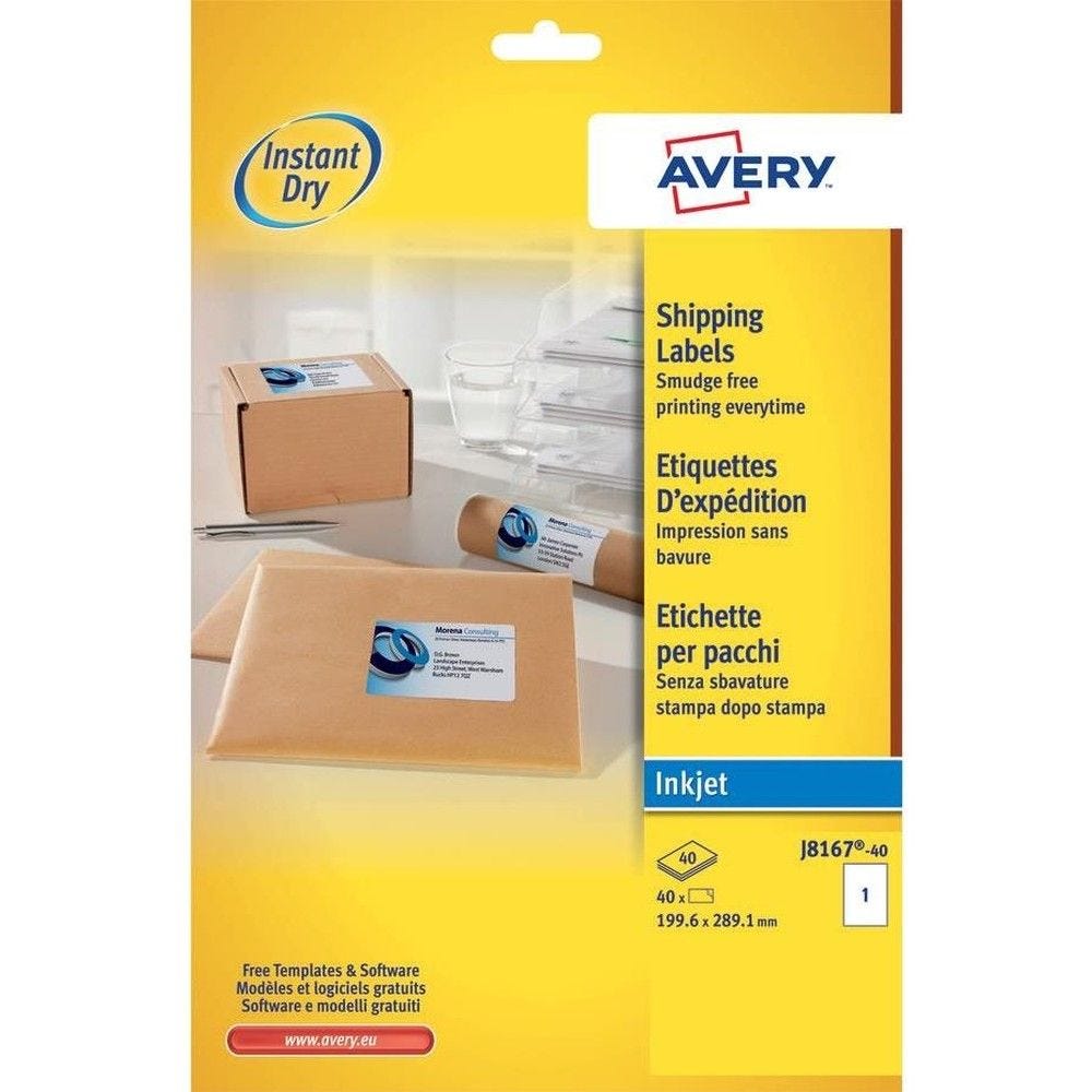 40 étiquettes blanches personnalisables. 99,6x289,1mm. 40 étiquettes blanches personnalisables. 99,6x289,1mm.