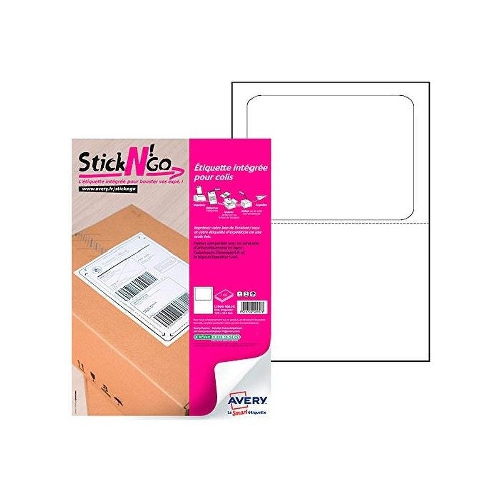 100 étiquettes intégrées stick'ngo, 113x164mm 100 étiquettes intégrées stick'ngo, 113x164mm