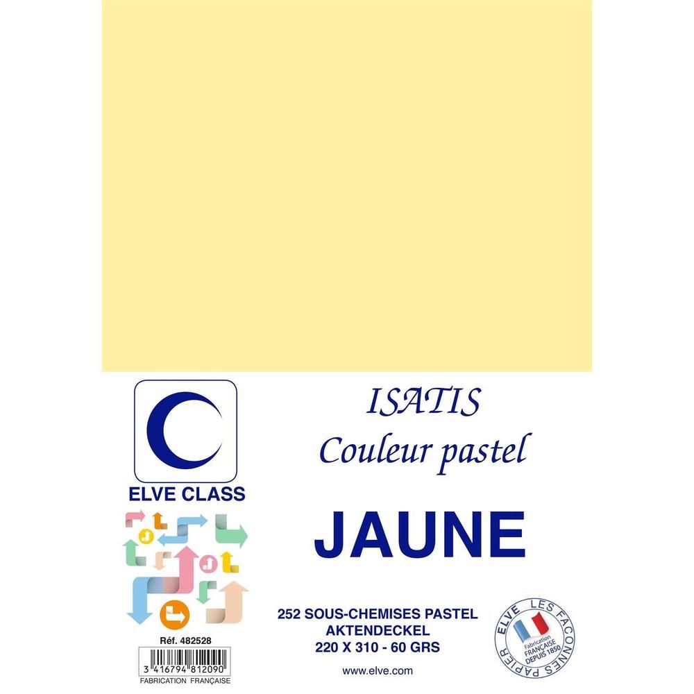 Sous-chemises 60 g 220 x 310 mm ISATIS Coloris Pastel Jaune - Paquet de 252