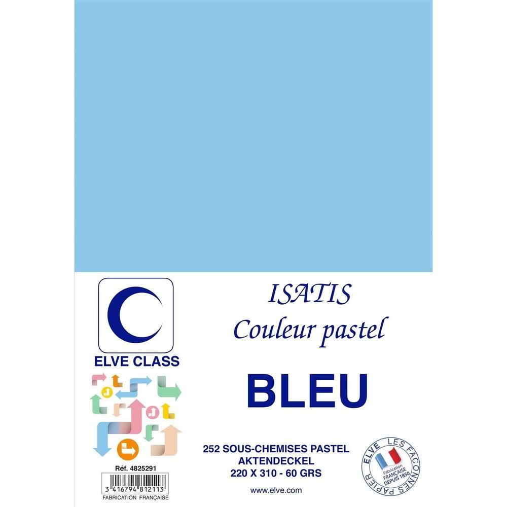 Sous-chemises 60 g 220 x 310 mm ISATIS Coloris Pastel Bleu - Paquet de 252