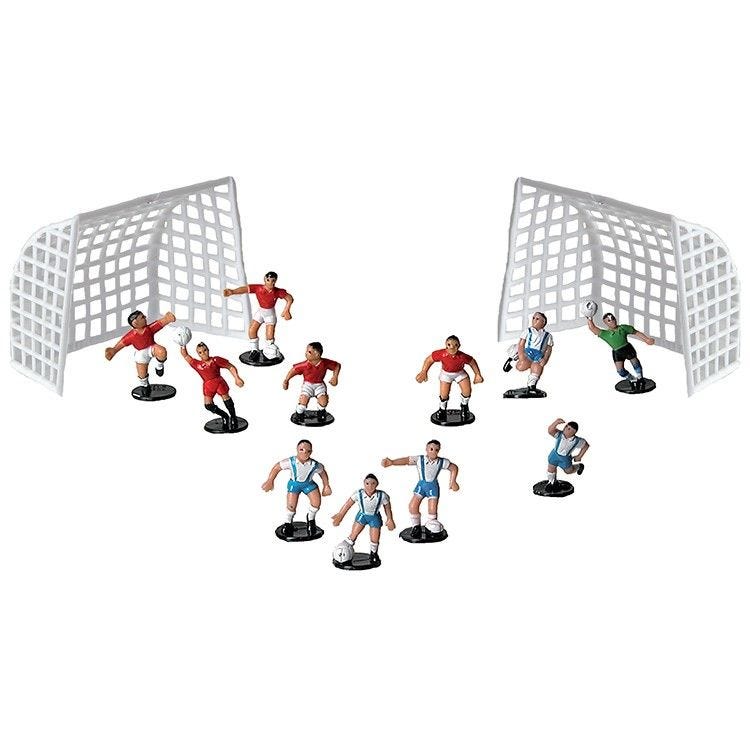 11 joueurs de foot bleu + 2 cages 11 joueurs de foot bleu + 2 cages