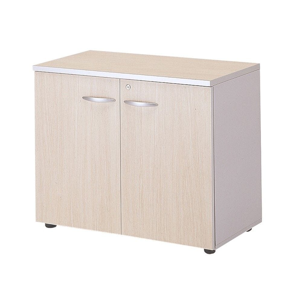 Armoire basse à portes pleines coloris wengé Armoire basse à portes pleines coloris wengé
