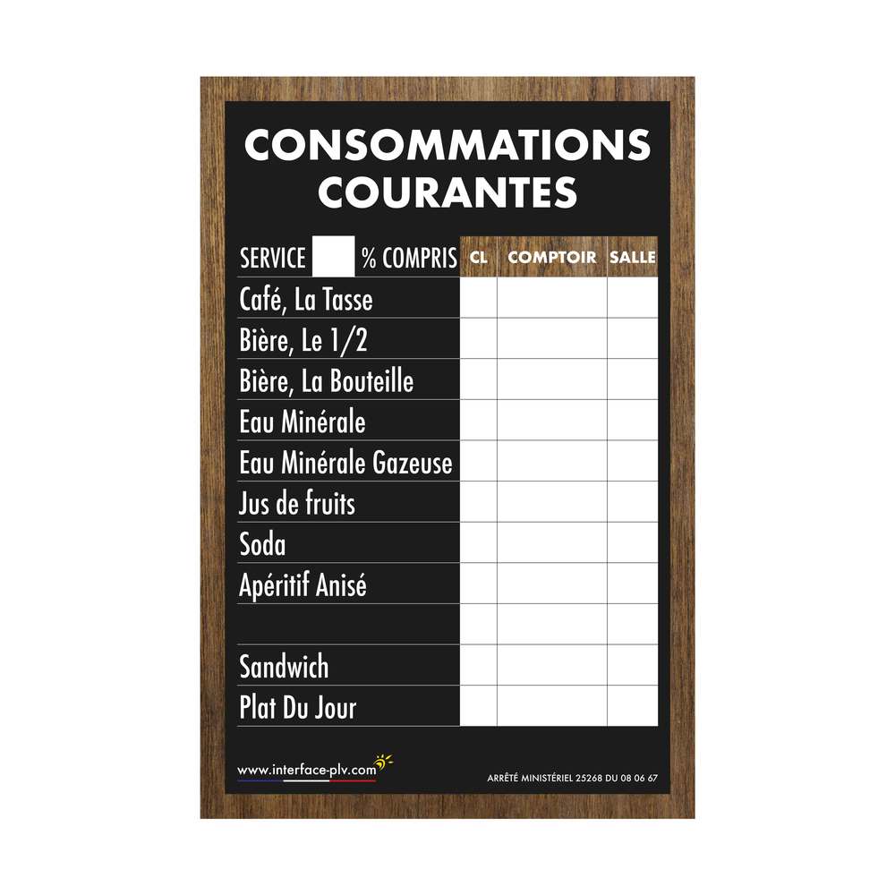 Adhésif CONSOMMATIONS COURANTES traditionnel 61 x 41 cm Adhésif CONSOMMATIONS COURANTES traditionnel 61 x 41 cm