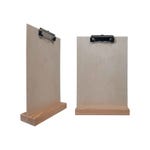 Porte menu en bois brut 21 x 6,5 x 2,4 cm avec porte document bois A4 par 2