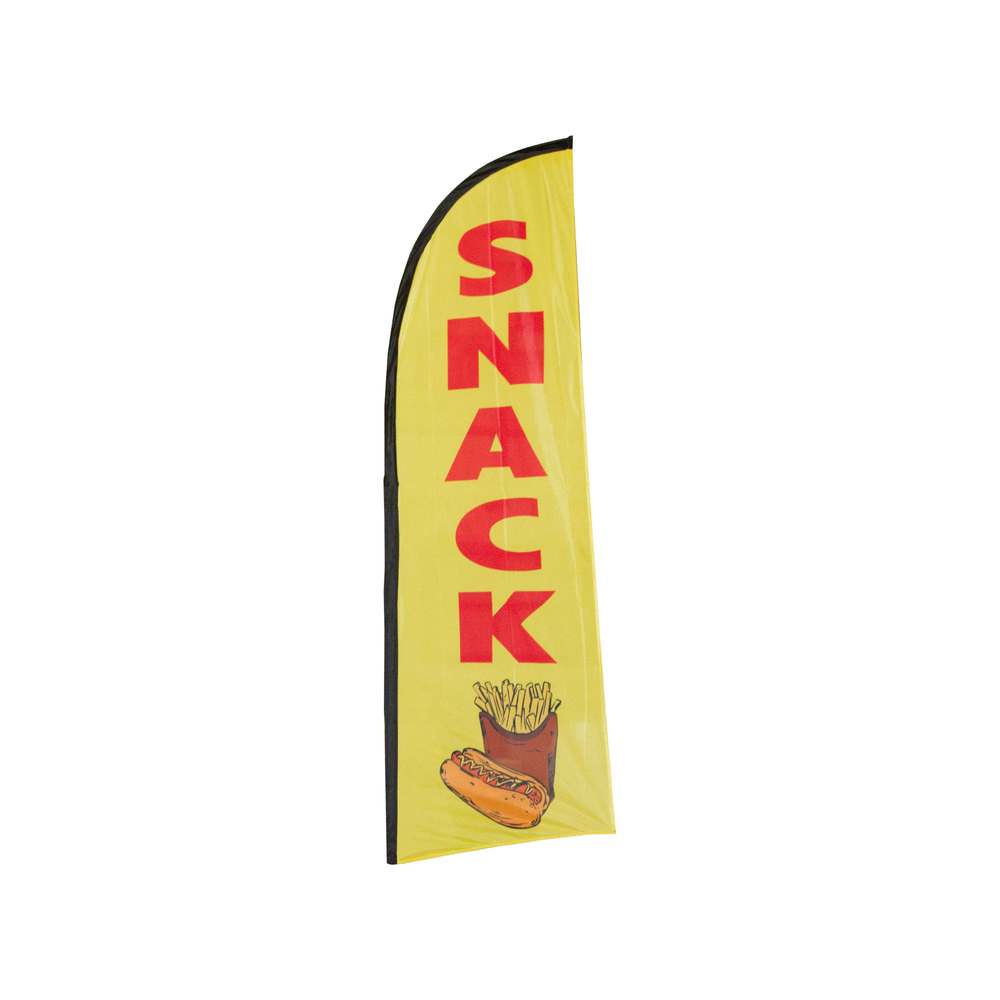 Drapeau publicitaire snack de dimensions 225 x 85 cm