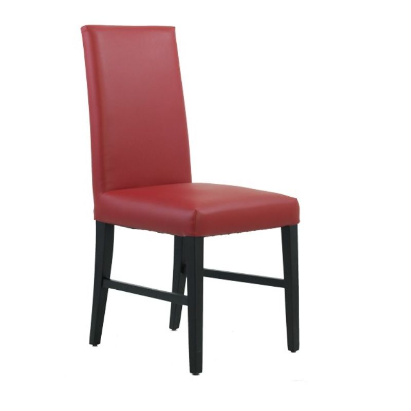 Chaise de restaurant avec dossier haut en bois hêtre simili cuir