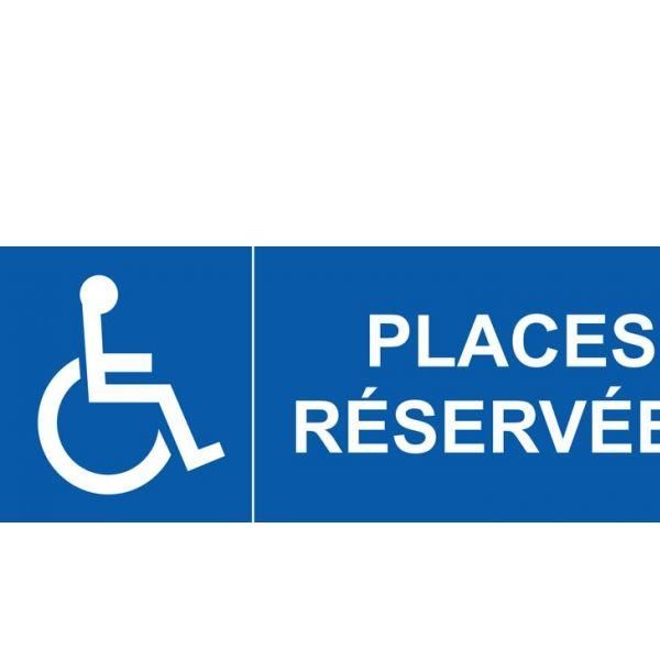 Signalisation places réservées handicapé autocollant - 210x75mm