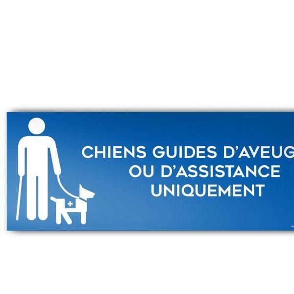 Panneau chiens guides ou d'assistance uniquement - v4 autocollant - 210x75mm