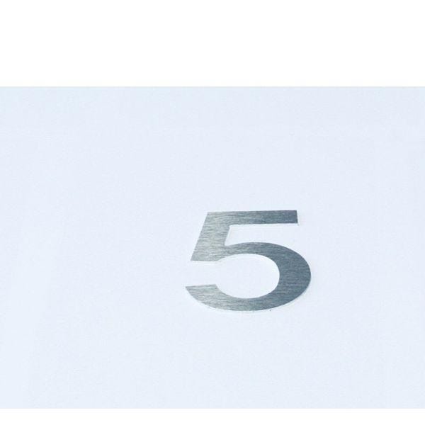 Chiffre relief en aluminium brossé chiffre '0' à '9' n°5