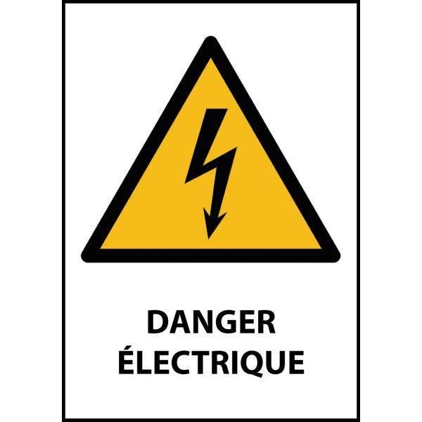 Panneau de danger 'electricité' w012 pvc double face à suspendre a3