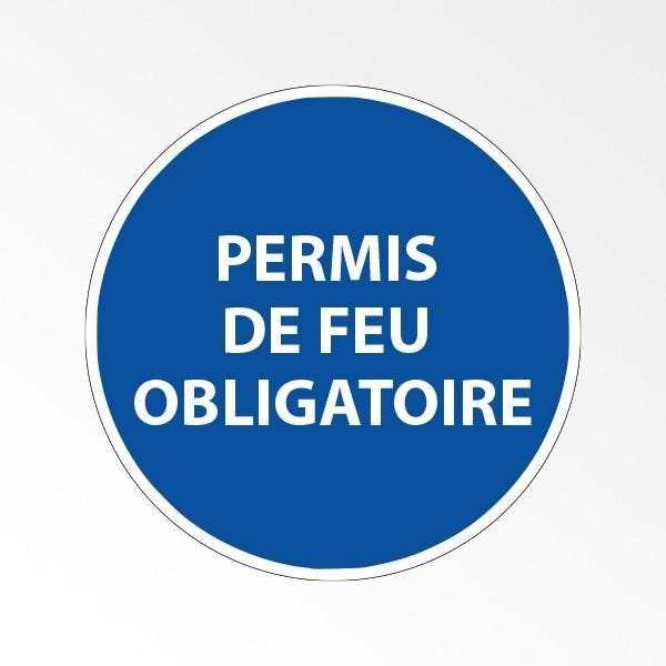 Panneau d'obligation de port d'epi 'permis de feu obligatoire' - 315 mm