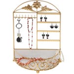 Porte bijoux cadre mixte corbeille baroque avec panier doré