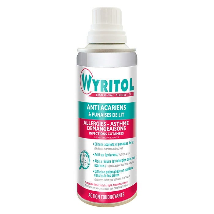 Anti acariens et punaises de lit aérosol Wyritol 200 ml - RETIF