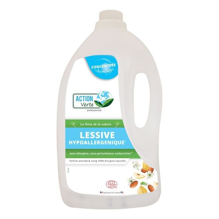 Action verte lessive liquide concentrée Ecocert amande et coing 5L Action verte lessive liquide concentrée Ecocert amande et coing 5L