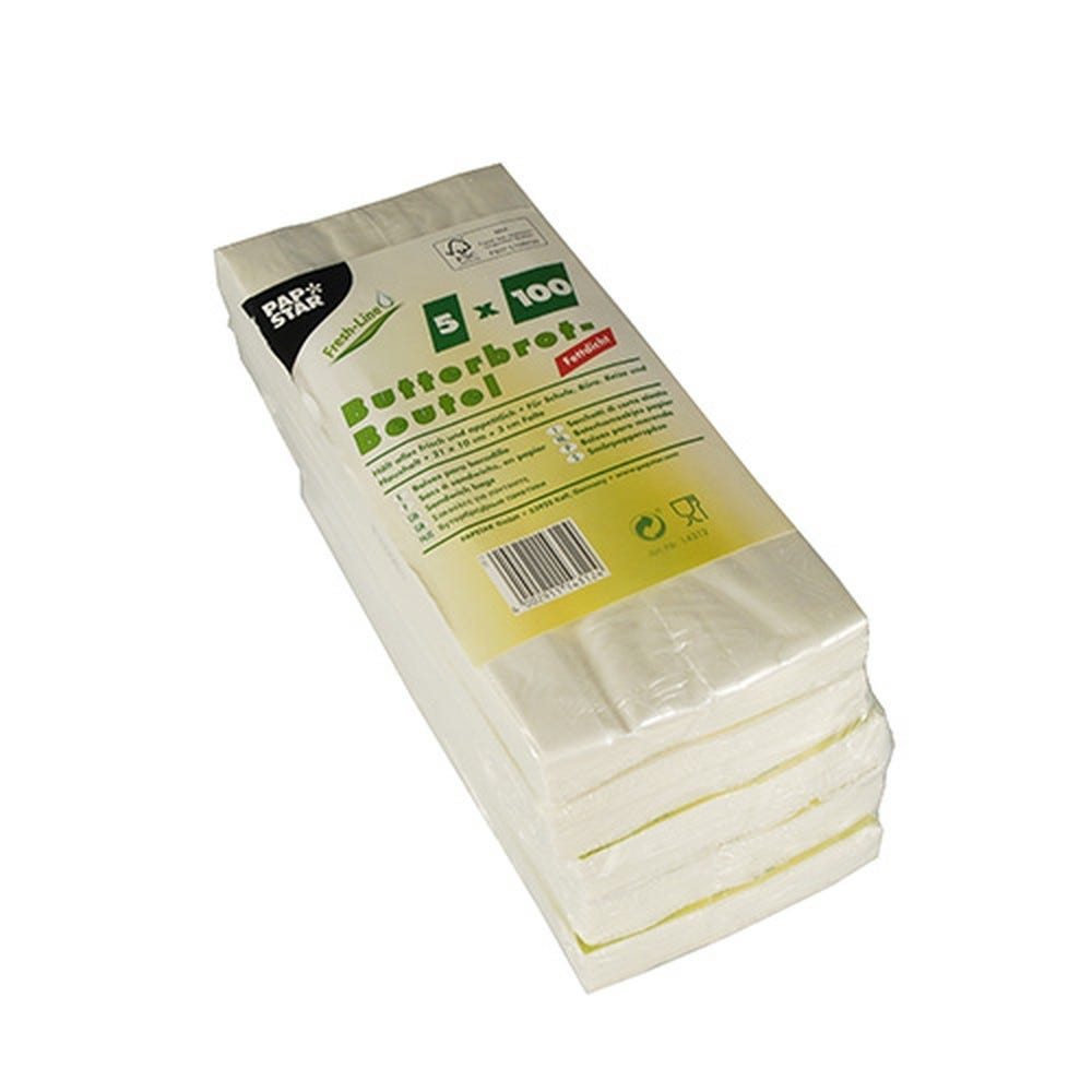 Sachet anti-graisse 21 cm x 10 cm x 3 cm blanc , sulfurisé par 5000 Sachet anti-graisse 21 cm x 10 cm x 3 cm blanc , sulfurisé par 5000
