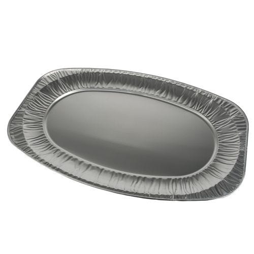 Plat de service en aluminium ovale 54,7 cm x 35,8 cm par 45
