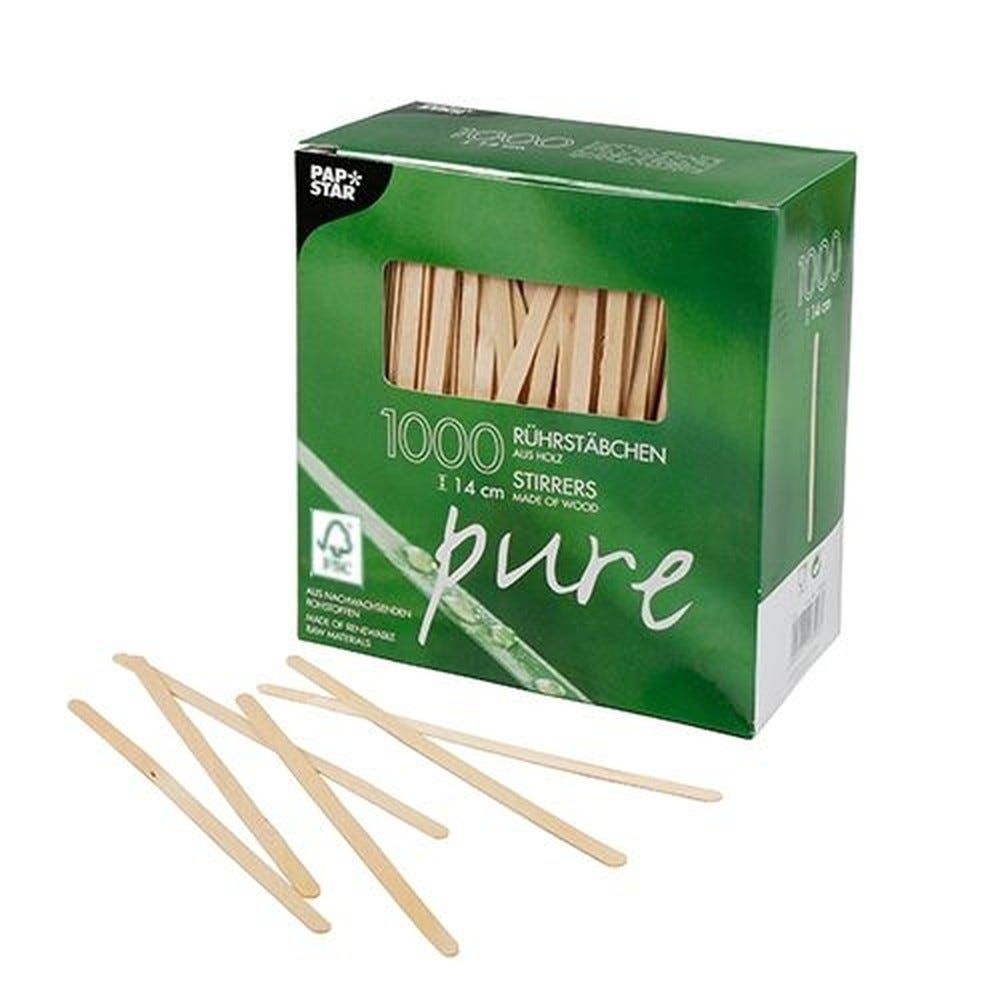 Agitateurs bois 'pure' 14cmx5mm par 10000 Agitateurs bois 'pure' 14cmx5mm par 10000