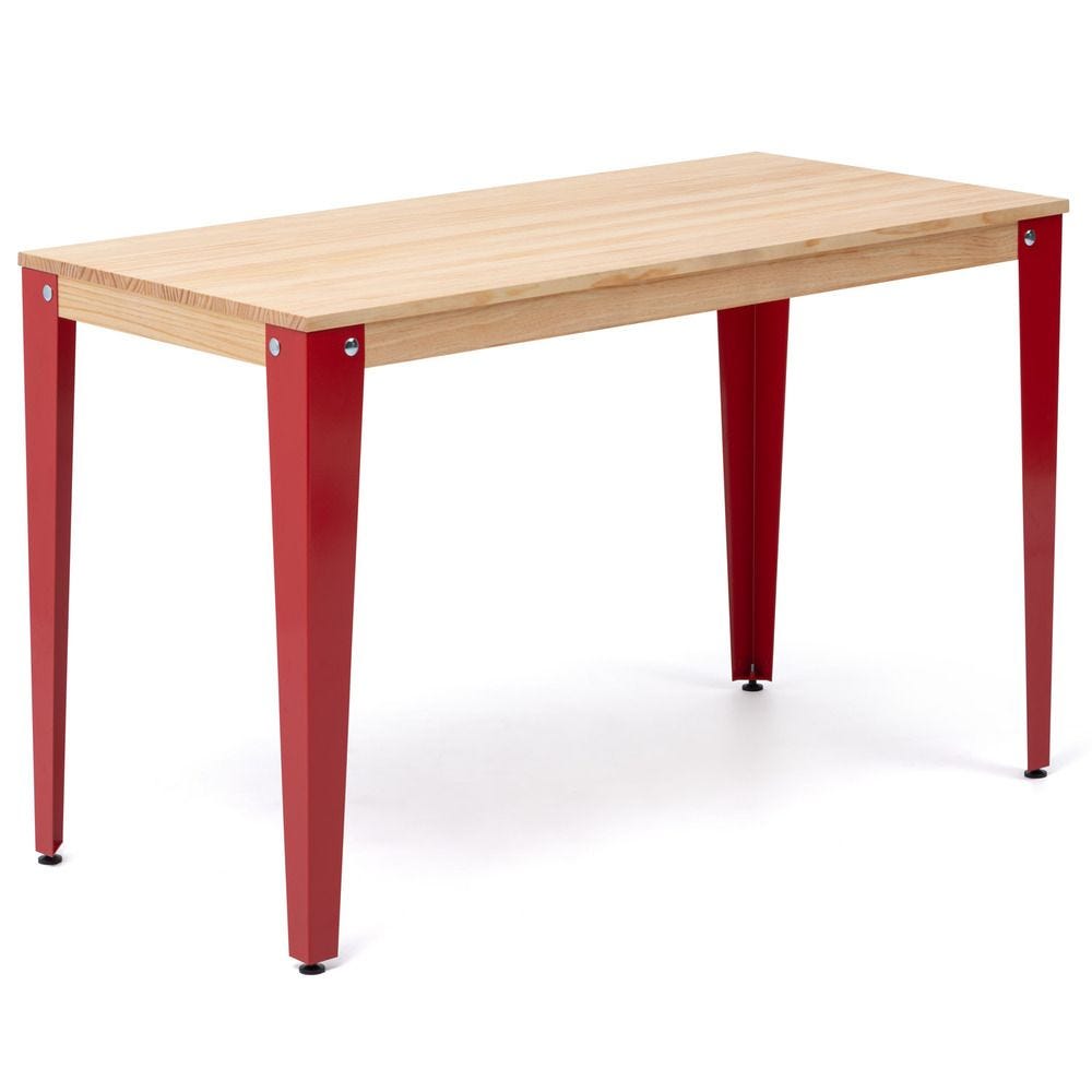 Table bureau Lunds 110x70x75cm Rouge-Naturel. Box Furniture