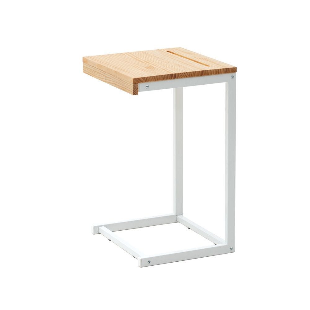 Table pour tablette - portable  ECO 40x36x63 cm Blanc-Naturel