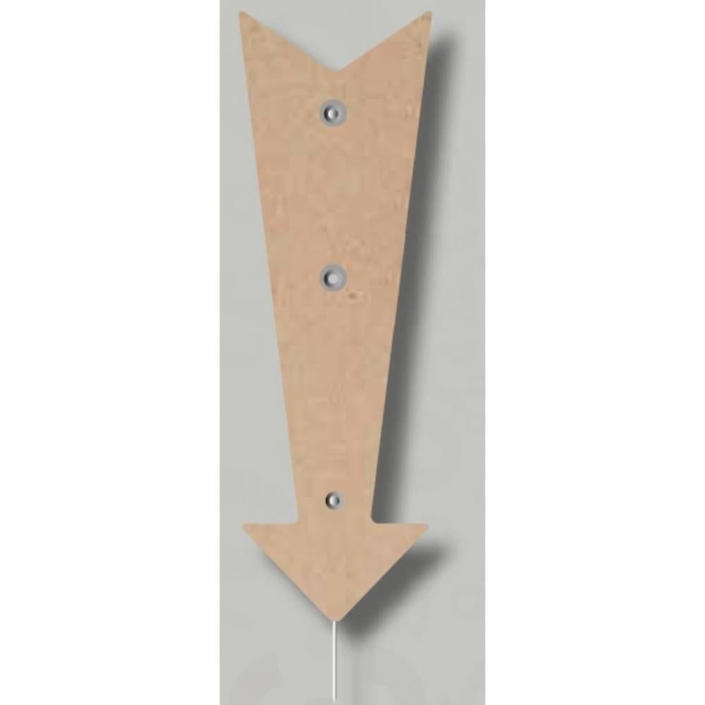 Flèche pique-inox 'NATURE' neutre beige 7,5x24cm par 10