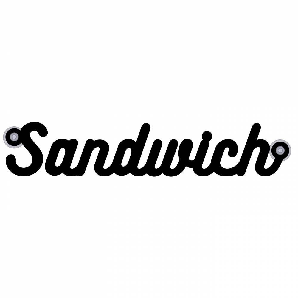 Pancarte avec 2 ventouses 'LETTRES DECOUPEES' Sandwich noir 50x9cm à l'unité