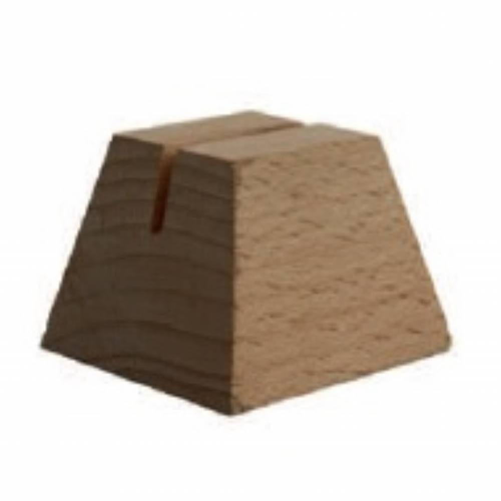 Support bois fendu pour ardoise pyramide, vernis bois 5,5x5,5x4cm par 3
