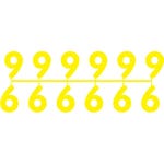 Pochette de 1 barrette de 12 chiffres 9 jaune, à picots - 'Dynamik'