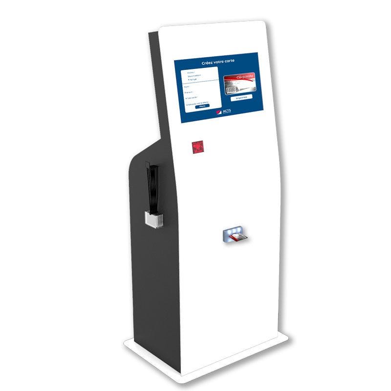 Borne tactile libre-service avec lecteur de QR code - Ecran 22'' - Métal Borne tactile libre-service avec lecteur de QR code - Ecran 22'' - Métal