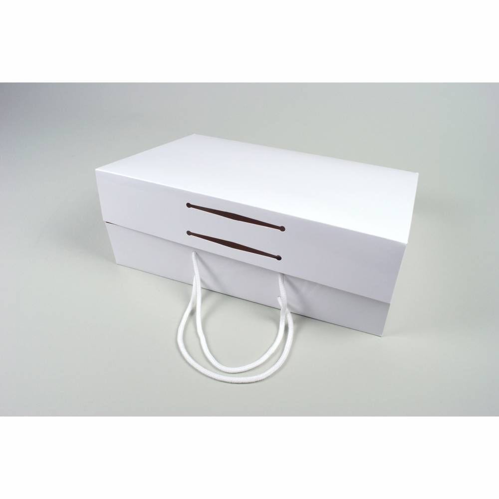 Boîte cadeau VALISE JR blanc brillant 63x45x15 cm par 25