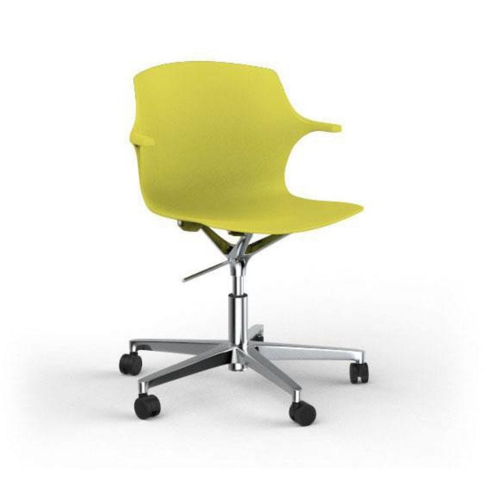 Chaise de bureau design en PVC Janice / Jaune