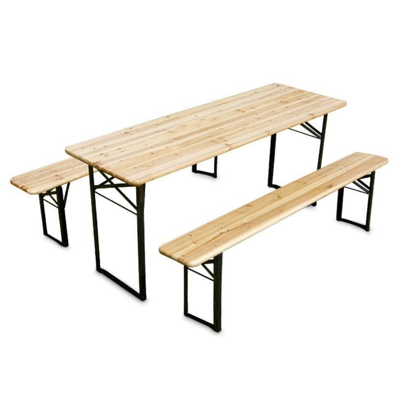 25 tables brasserie 180x60x76 cm+50 bancs en bois 180x25x46 cm 25 tables brasserie 180x60x76 cm+50 bancs en bois 180x25x46 cm