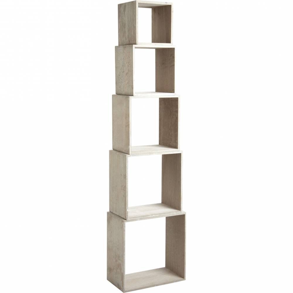 5 étagères en paulownia 25x25x25 à 45x45x25 5 étagères en paulownia 25x25x25 à 45x45x25